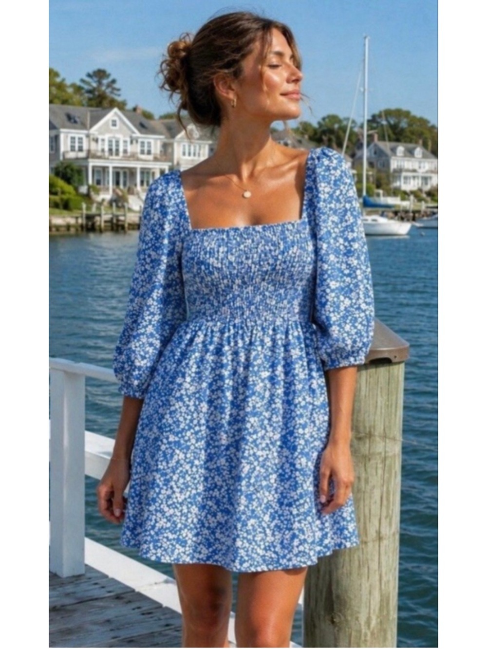 Tuckernuck - Cameran Wimberly Blooms On Broad Annie Smocked Dress Small Linen
